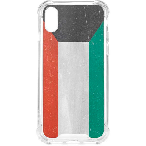 Kuwait Flag Distressed iPhone XS Clear Case
